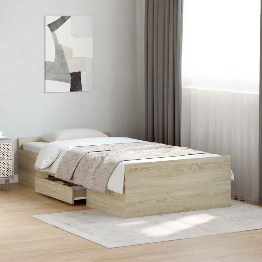Giroletto Cassetti Rovere Sonoma 100x200 Cm Legno Multistrato