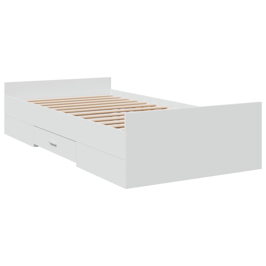 Giroletto Con Cassetti Bianco 90x190 Cm In Legno Multistrato - Image 3