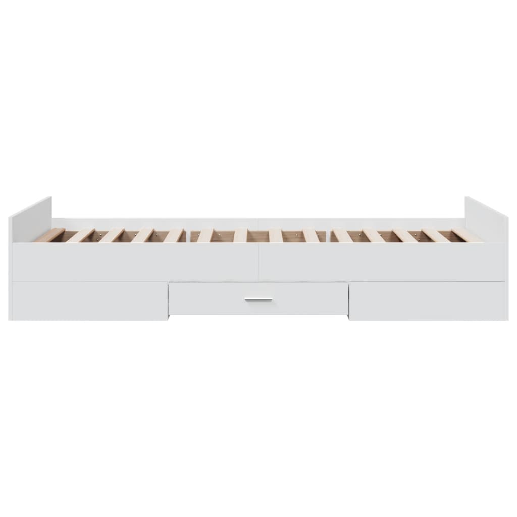 Giroletto Con Cassetti Bianco 90x190 Cm In Legno Multistrato - Image 5