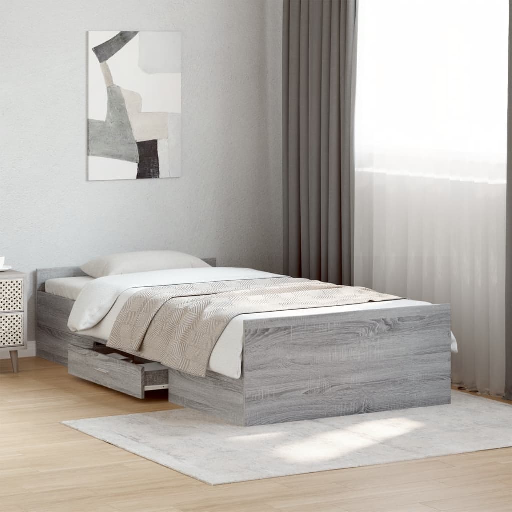 Giroletto Cassetti Grigio Sonoma 75x190 Cm Legno Multistrato