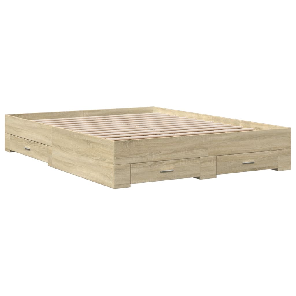 Giroletto Cassetti Rovere Sonoma 160x200 Cm Legno Multistrato - Image 6