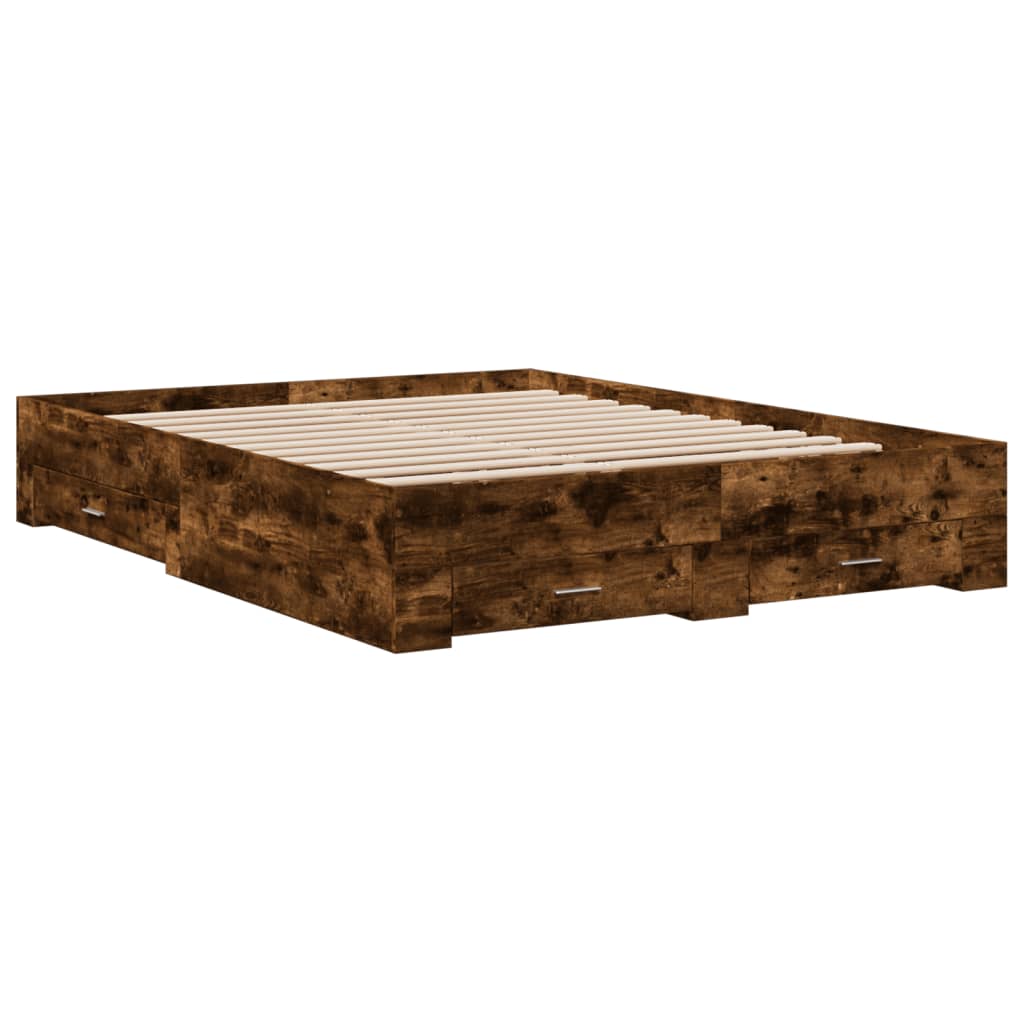 Giroletto Con Cassetti Rovere Fumo 140x200 Cm Legno Multistrato - Image 3
