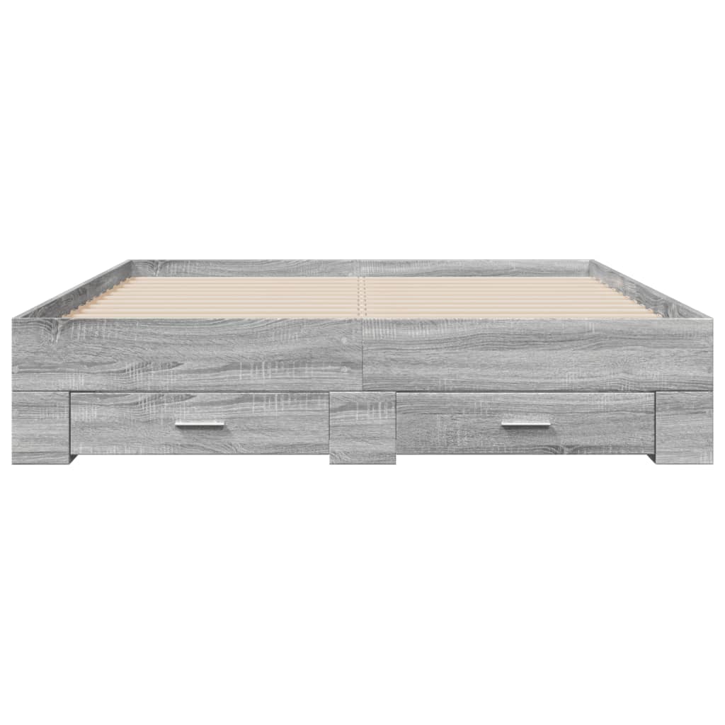 Giroletto Cassetti Grigio Sonoma 140x200 Cm Legno Multistrato - Image 4