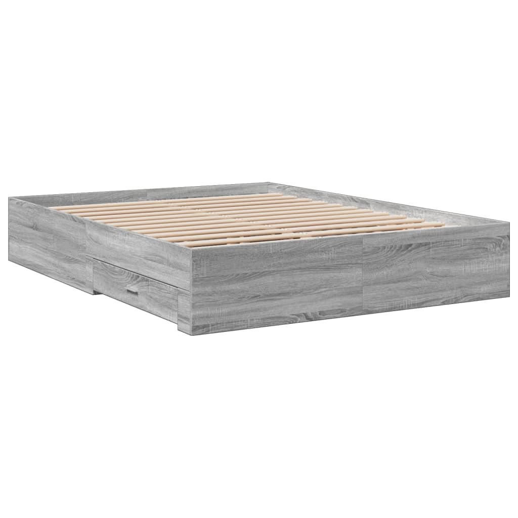 Giroletto Cassetti Grigio Sonoma 140x200 Cm Legno Multistrato - Image 6