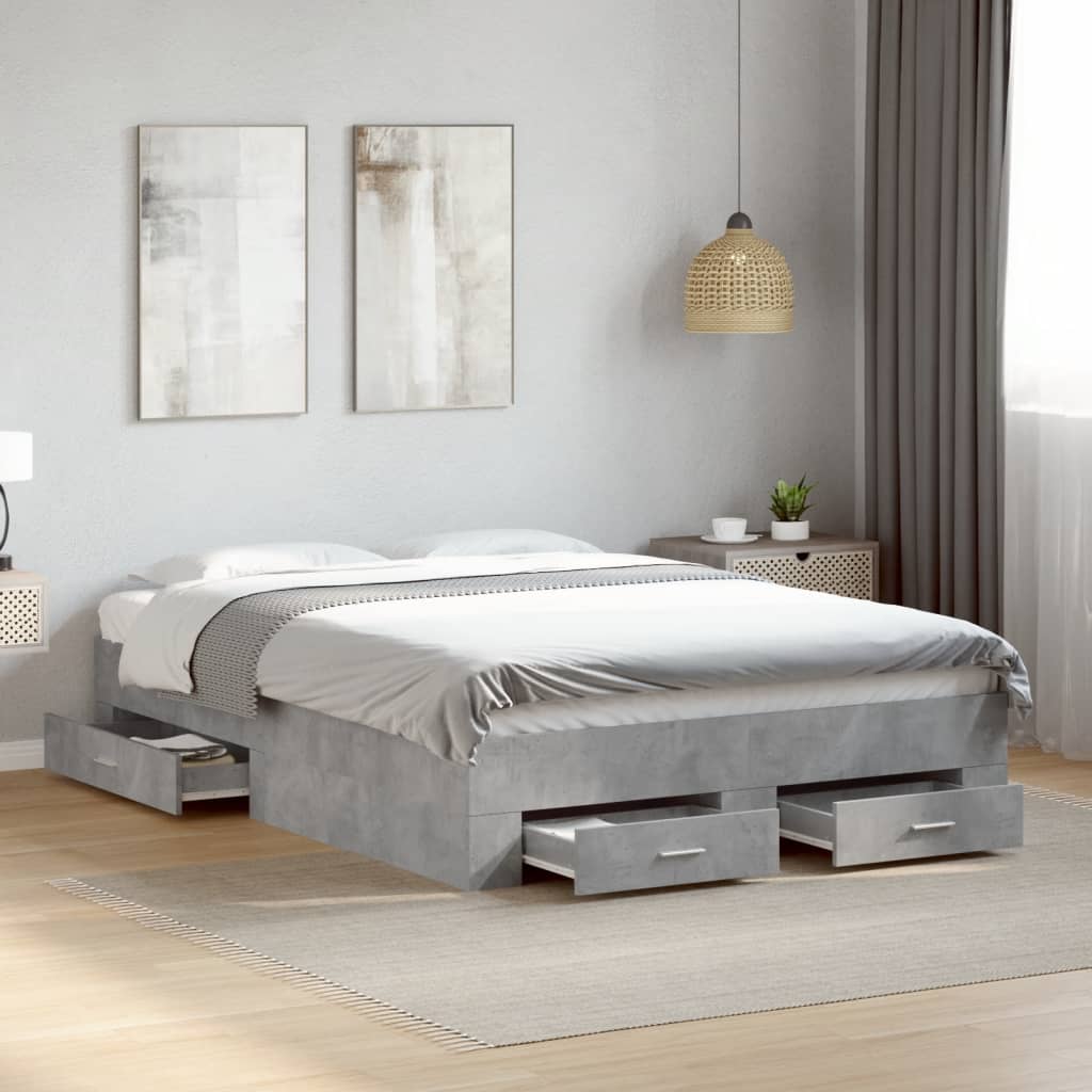 Giroletto Cassetti Grigio Cemento 120x200 Cm Legno Multistrato