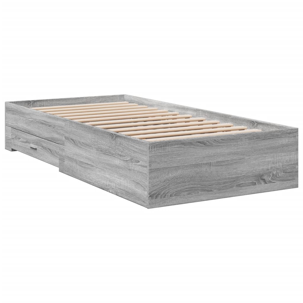 Giroletto Cassetti Grigio Sonoma 90x200 Cm Legno Multistrato - Image 3