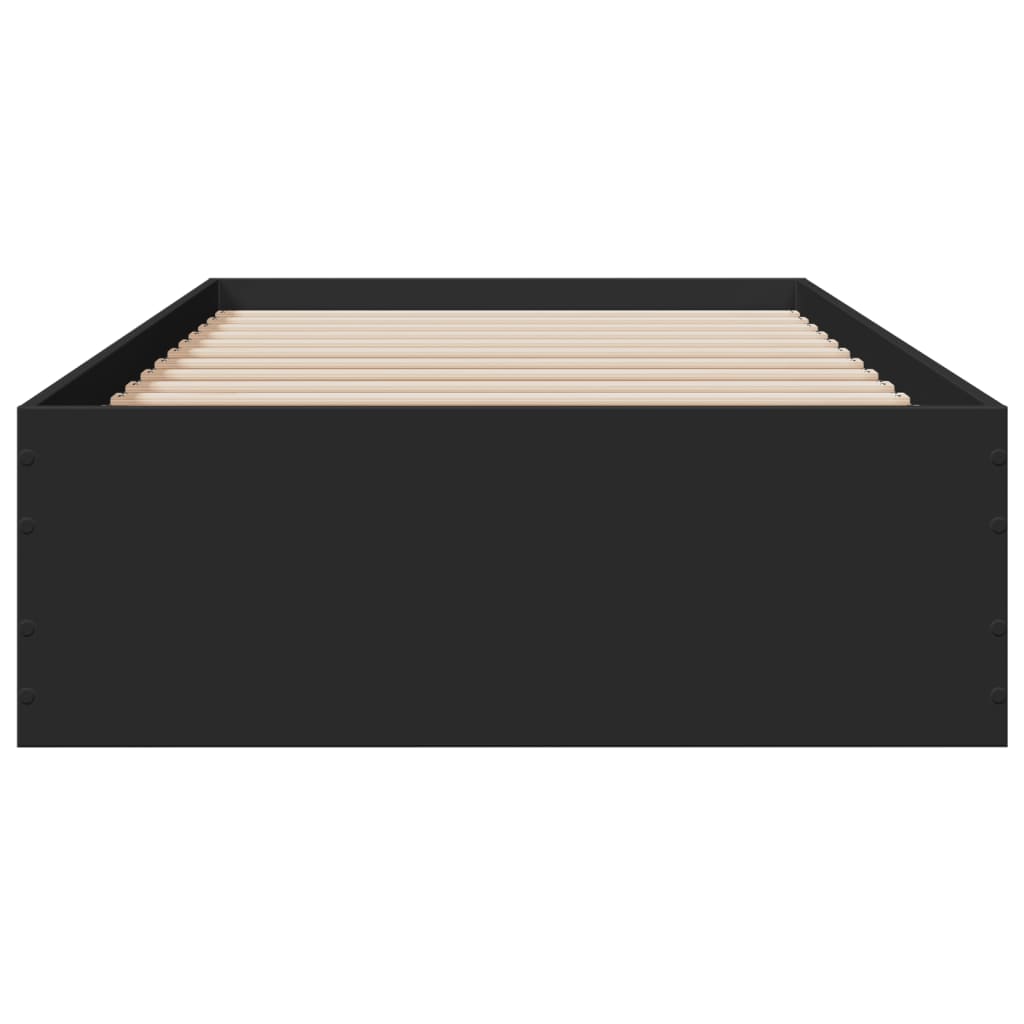 Giroletto Con Cassetti Nero 90x190 Cm In Legno Multistrato - Image 4