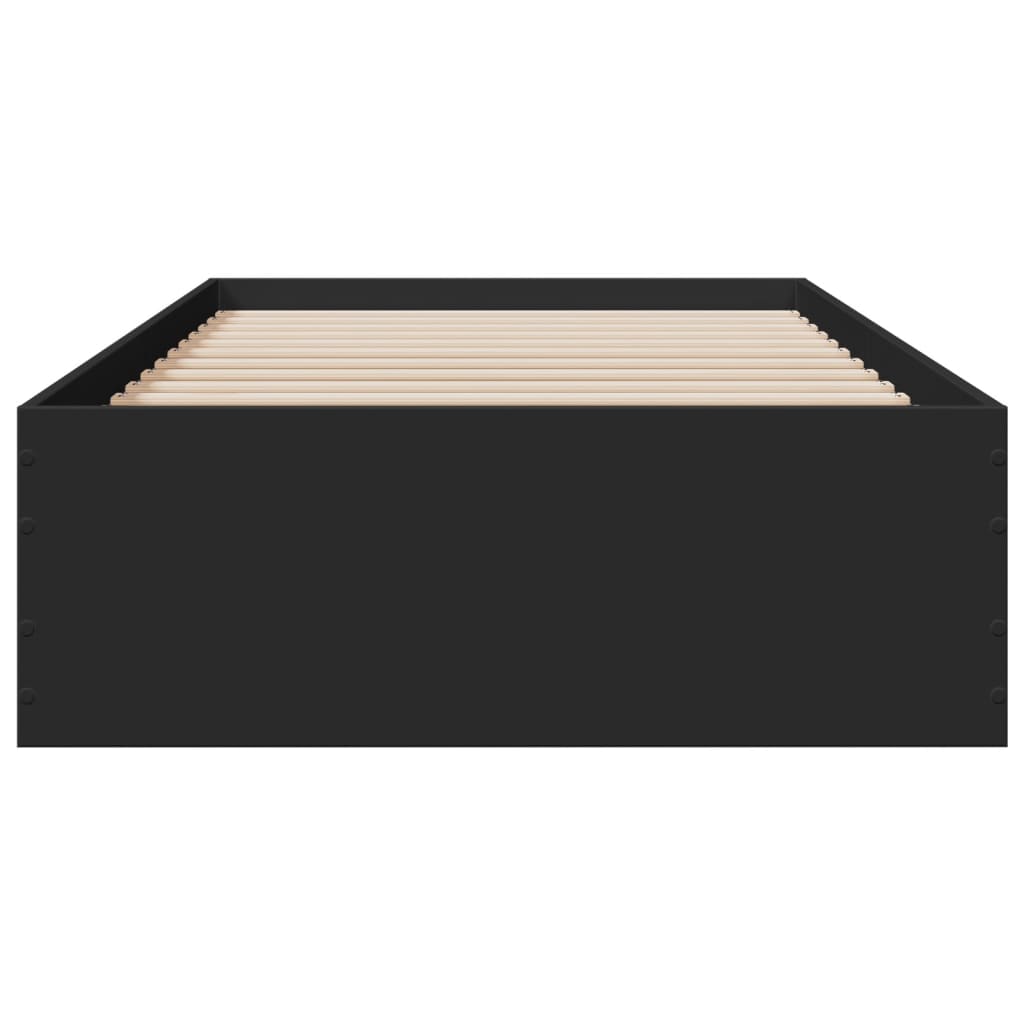 Giroletto Con Cassetti Nero 75x190 Cm In Legno Multistrato - Image 4