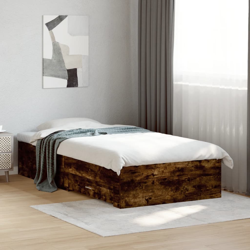 Giroletto Con Cassetti Rovere Fumo 75x190 Cm Legno Multistrato