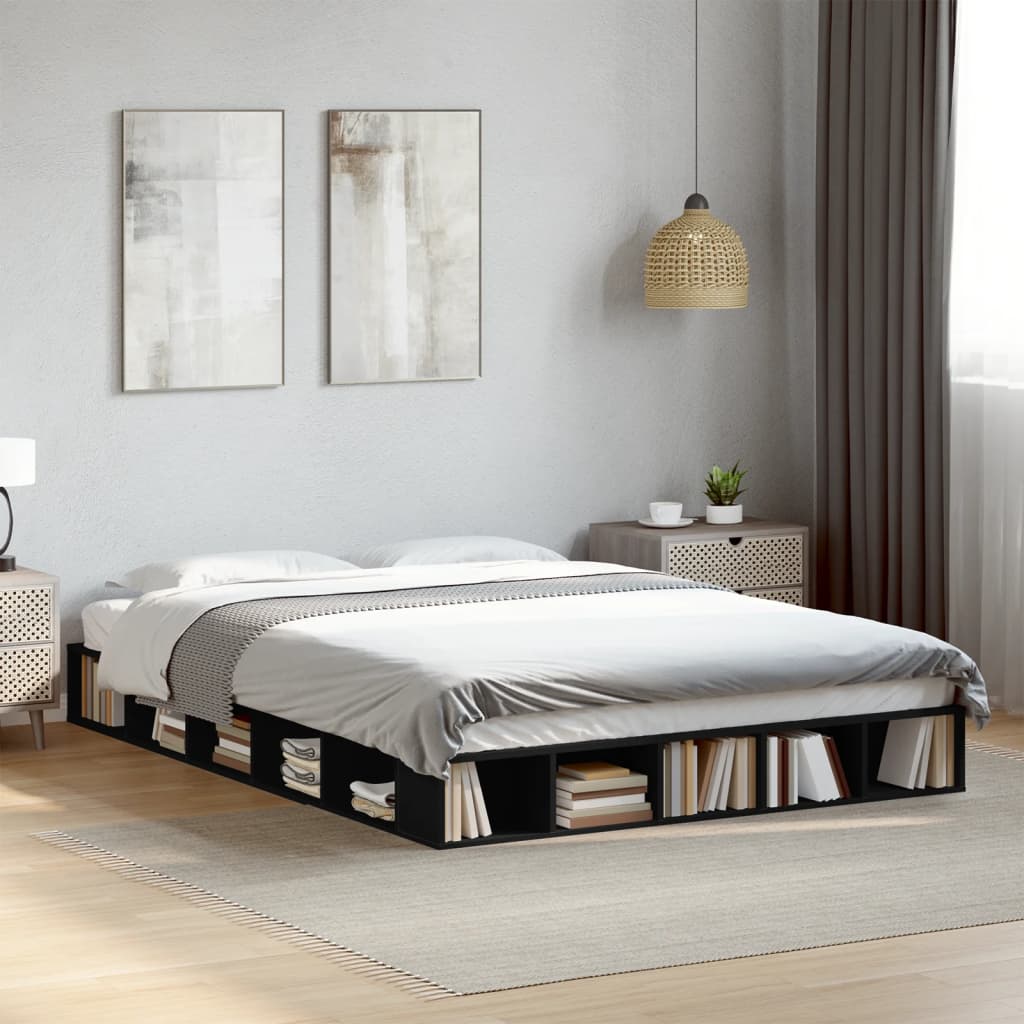 Giroletto Nero 160x200 Cm In Legno Multistrato