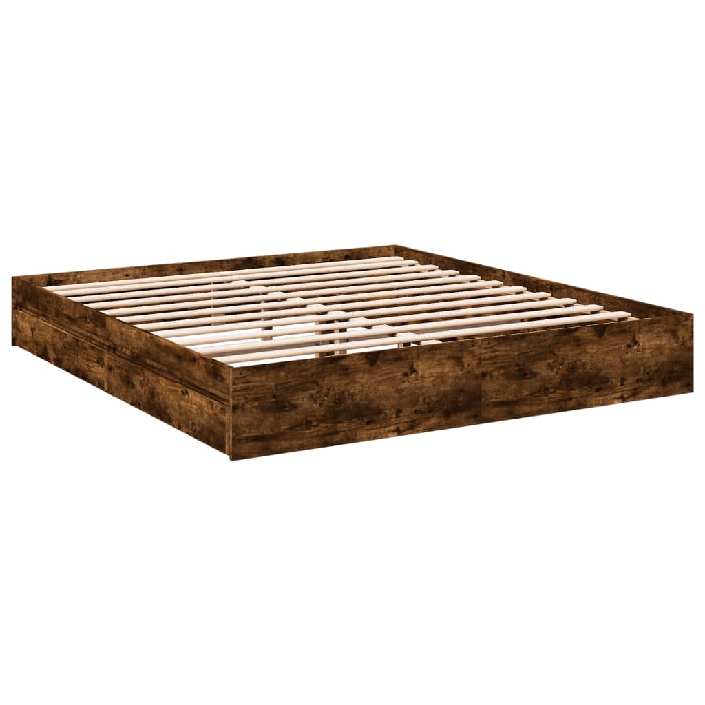 Giroletto Con Cassetti Rovere Fumo 180x200 Cm Legno Multistrato - Image 3