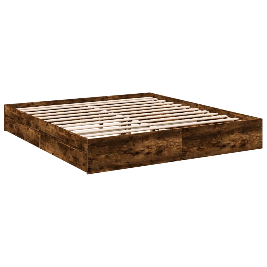 Giroletto Con Cassetti Rovere Fumo 180x200 Cm Legno Multistrato - Image 6
