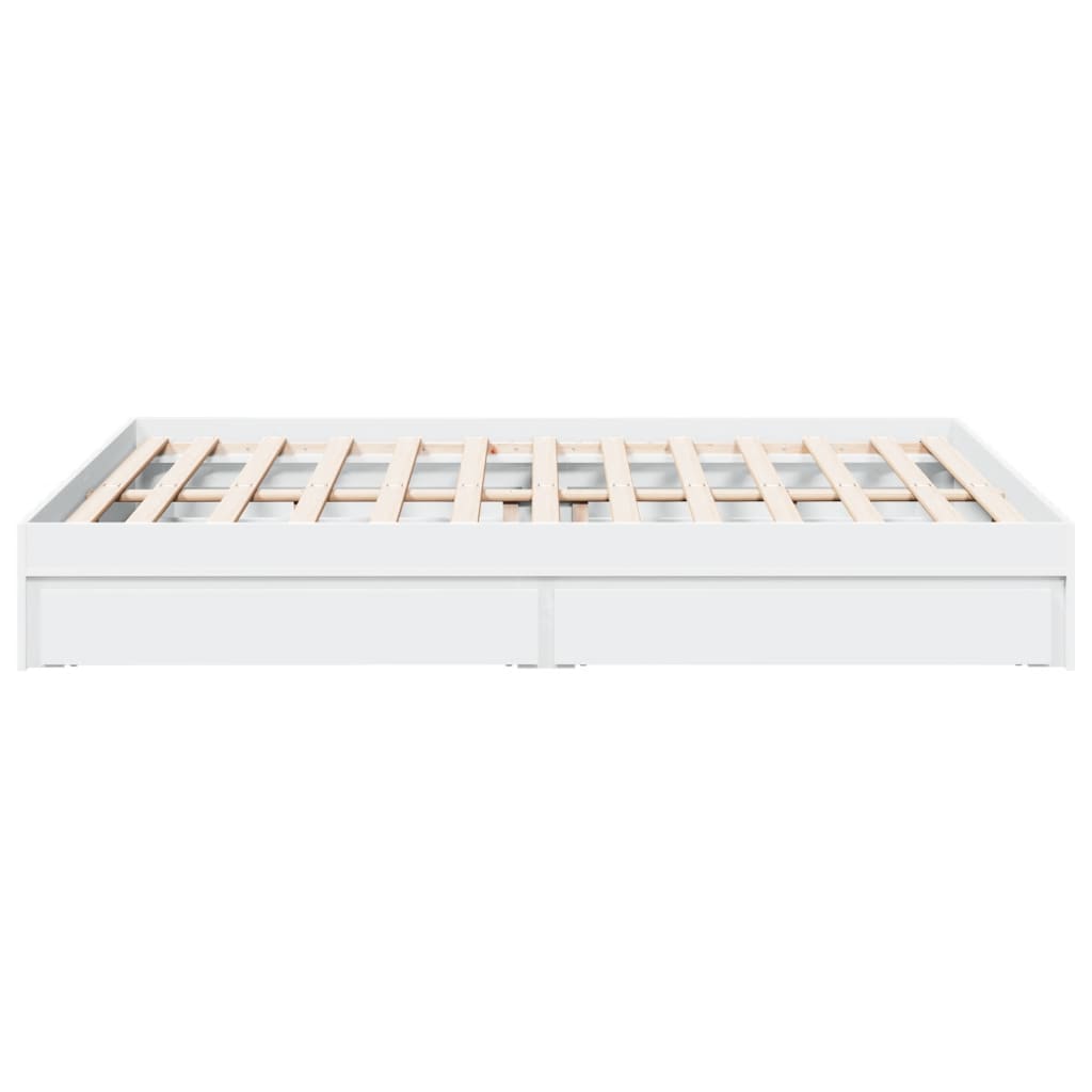 Giroletto Con Cassetti Bianco 160x200 Cm In Legno Multistrato - Image 5