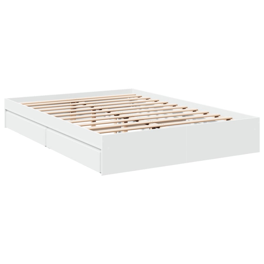 Giroletto Con Cassetti Bianco 160x200 Cm In Legno Multistrato - Image 6