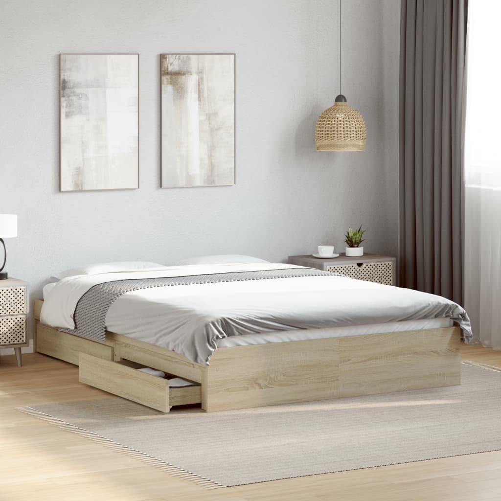 Giroletto Cassetti Rovere Sonoma 120x200 Cm Legno Multistrato