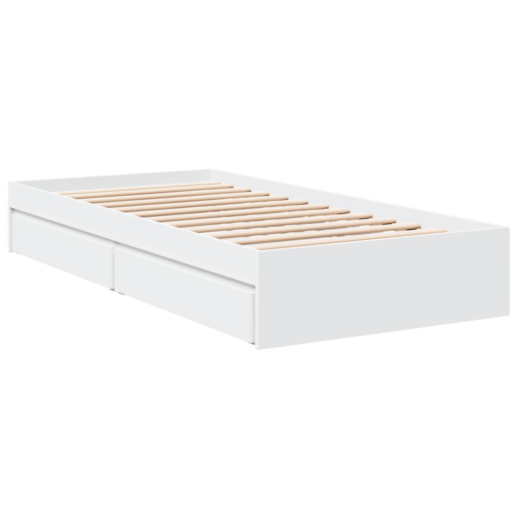 Giroletto Con Cassetti Bianco 90x200 Cm In Legno Multistrato - Image 3