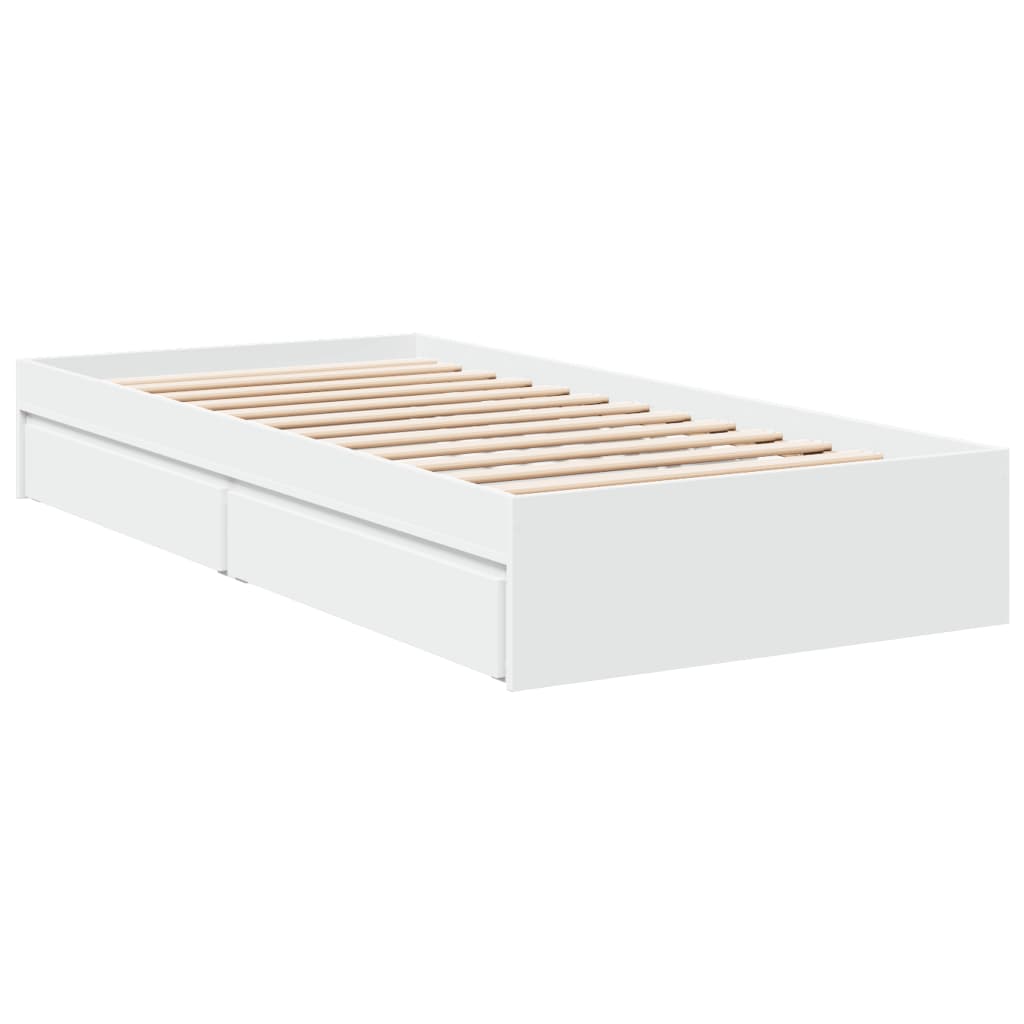 Giroletto Con Cassetti Bianco 90x200 Cm In Legno Multistrato - Image 6