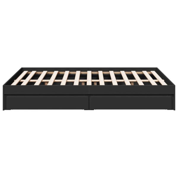 Giroletto Con Cassetti Nero 135x190 Cm In Legno Multistrato - Image 5