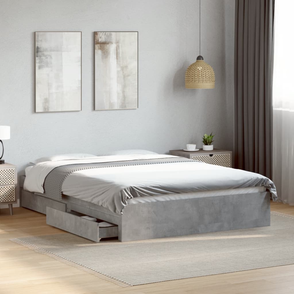 Giroletto Cassetti Grigio Cemento 120x190 Cm Legno Multistrato
