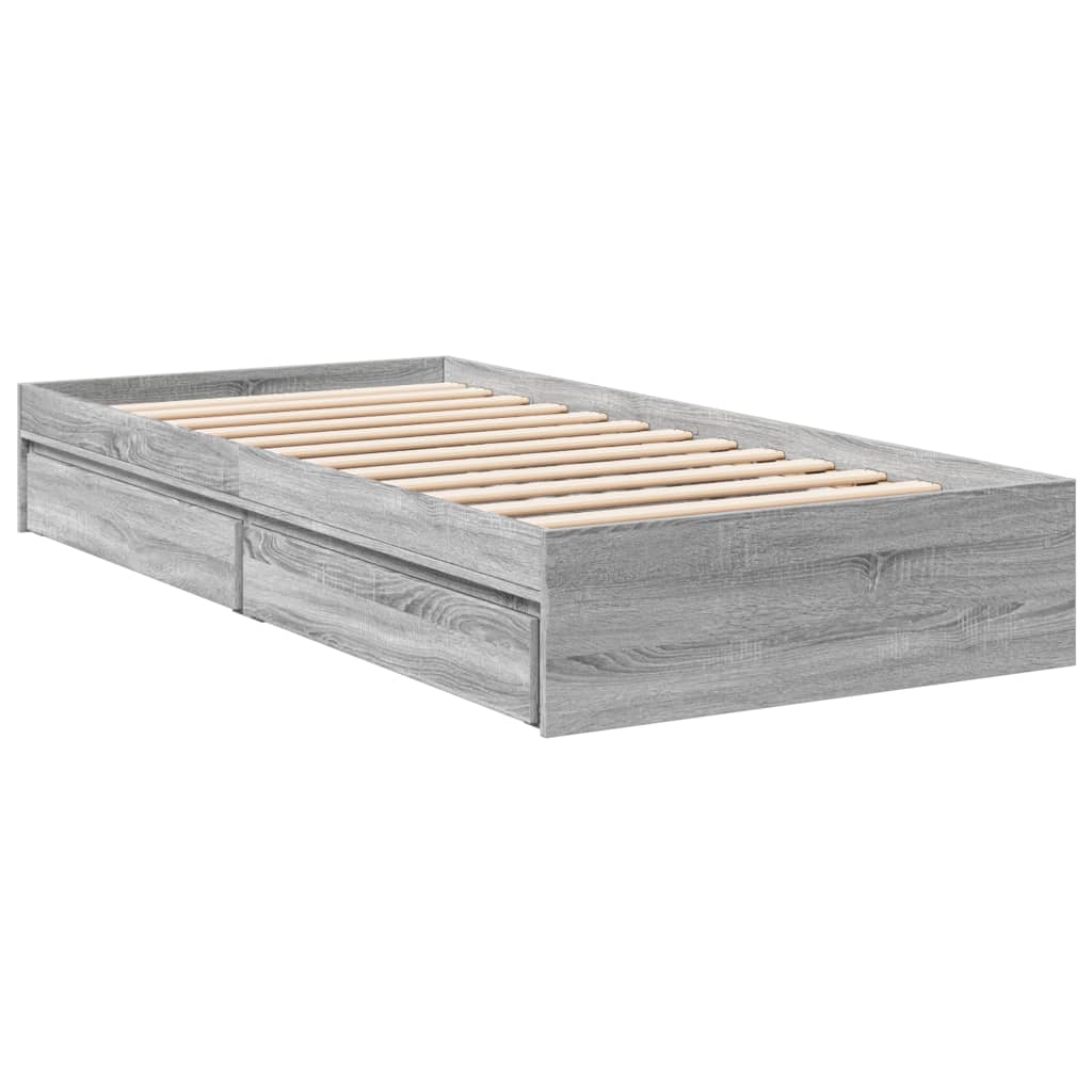Giroletto Cassetti Grigio Sonoma 90x190 Cm Legno Multistrato - Image 3