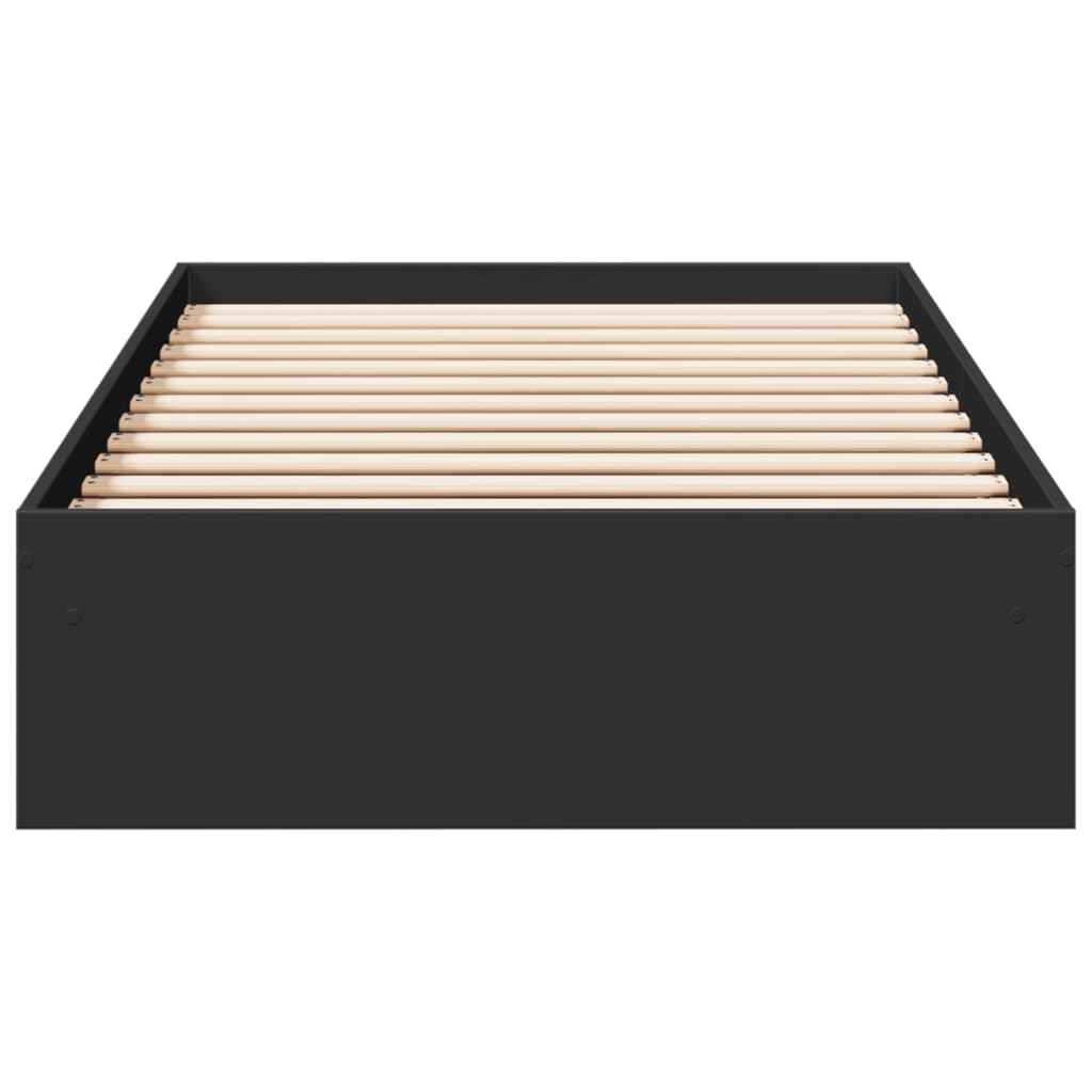 Giroletto Con Cassetti Nero 75x190 Cm In Legno Multistrato - Image 4