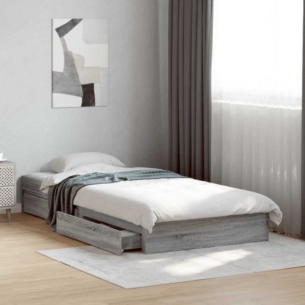 Giroletto Cassetti Grigio Sonoma 75x190 Cm Legno Multistrato
