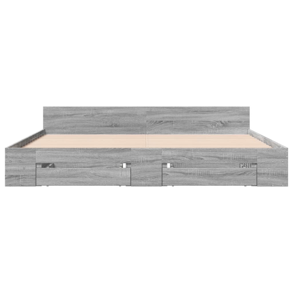Giroletto Cassetti Grigio Sonoma 180x200 Cm Legno Multistrato - Image 4