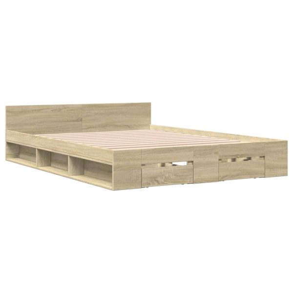Giroletto Cassetti Rovere Sonoma 160x200 Cm Legno Multistrato - Image 3