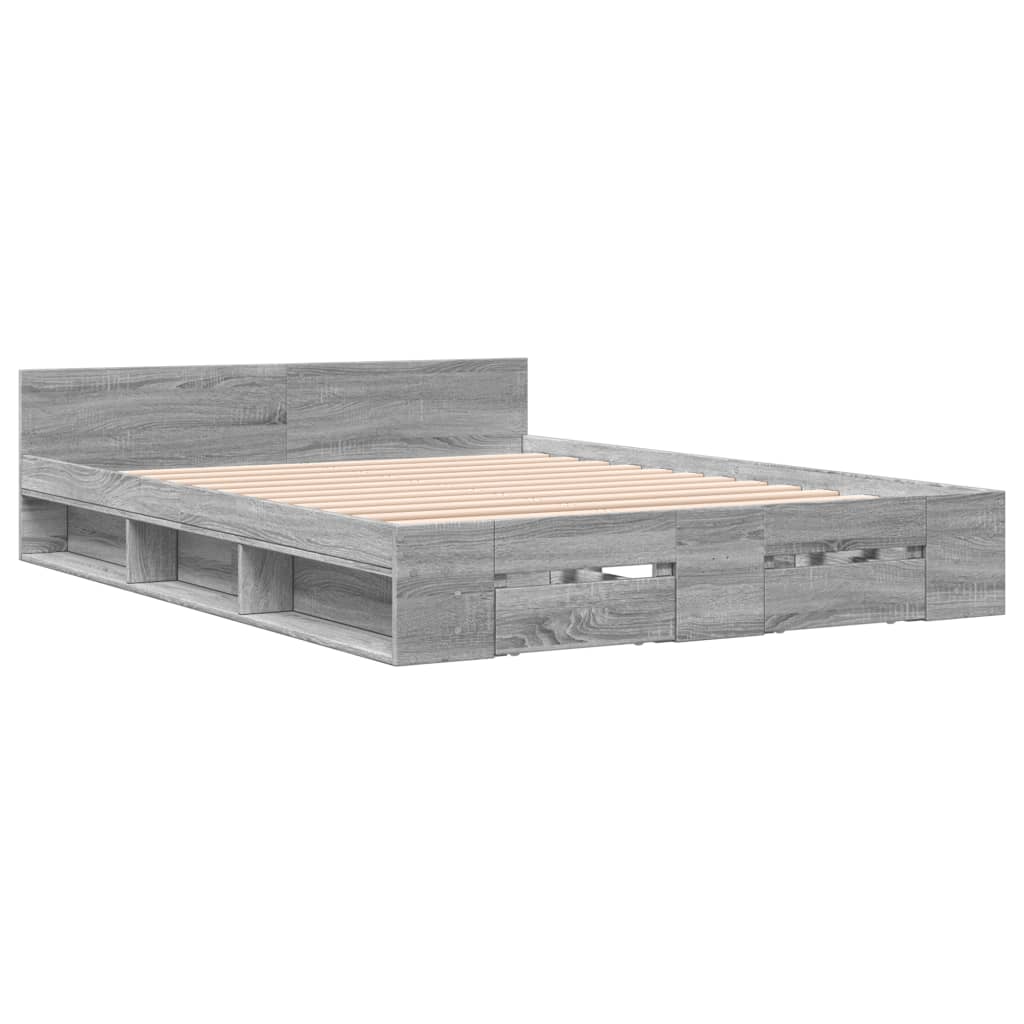 Giroletto Cassetti Grigio Sonoma 120x200 Cm Legno Multistrato - Image 3