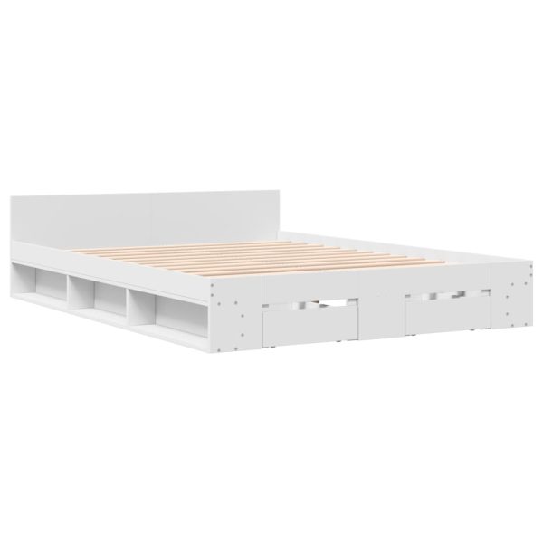 Giroletto Con Cassetti Bianco 140x190 Cm In Legno Multistrato - Image 3