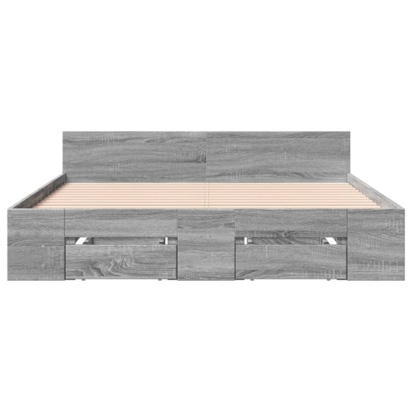 Giroletto Cassetti Grigio Sonoma 135x190 Cm Legno Multistrato - Image 4