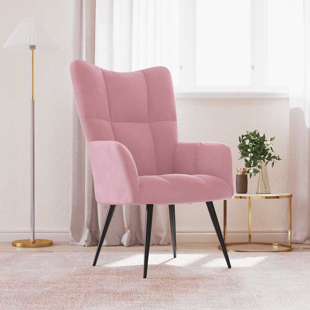 Sedia Relax Rosa In Velluto