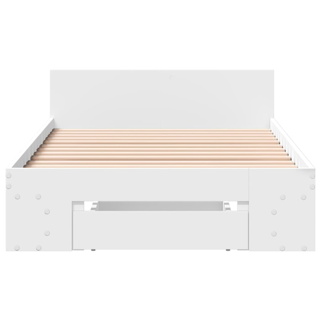 Giroletto Con Cassetto Bianco 90x200 Cm In Legno Multistrato - Image 4