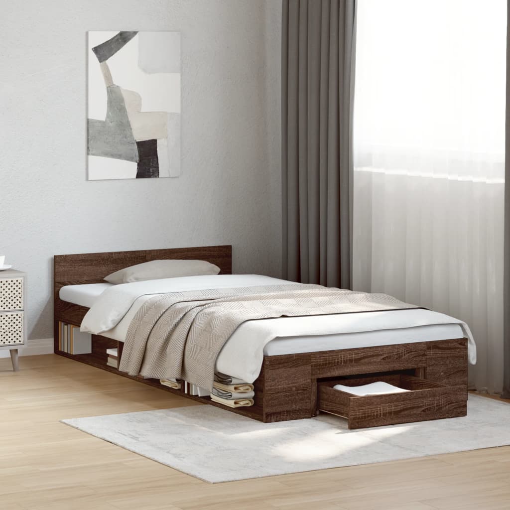 Giroletto Cassetto Rovere Marrone 90x200 Cm Legno Multistrato