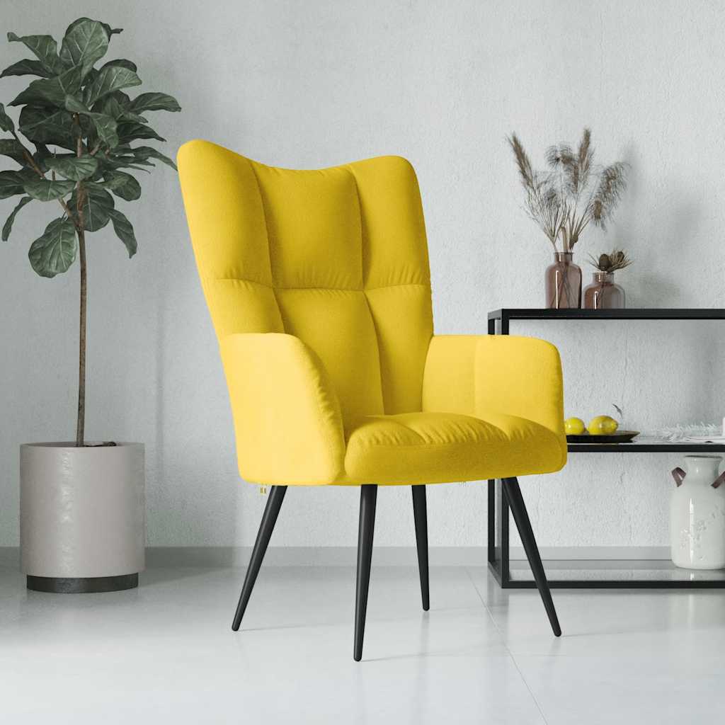 Poltrona Relax Giallo Senape In Velluto