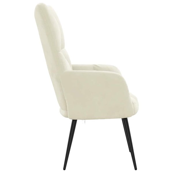 Sedia Relax Bianco Crema Velluto - Image 4