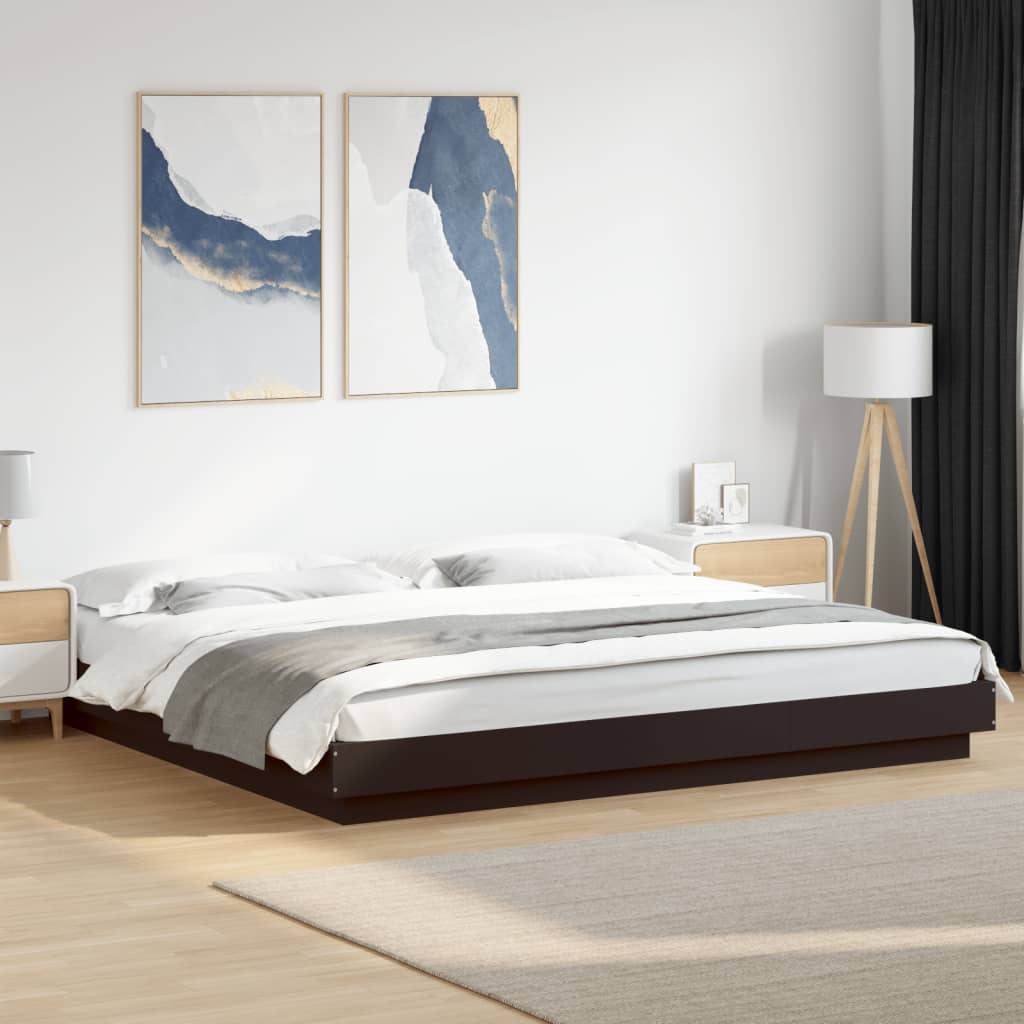 Giroletto Con Luci Led Nero 200x200 Cm In Legno Multistrato
