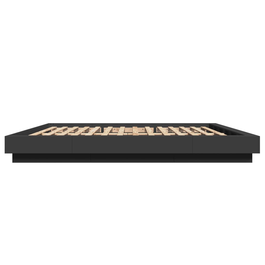 Giroletto Con Luci Led Nero 200x200 Cm In Legno Multistrato - Image 6