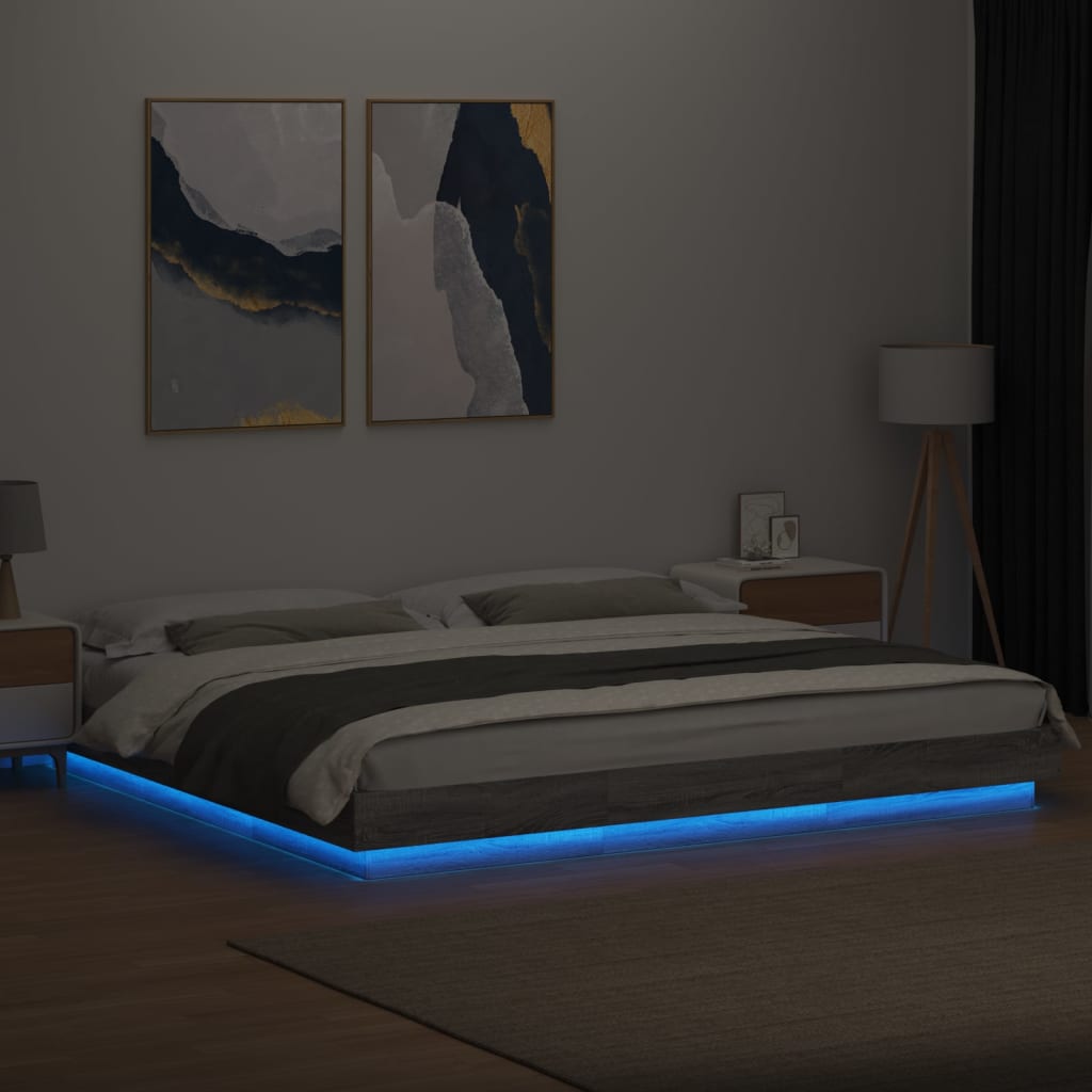 Giroletto Luci Led Grigio Sonoma 200x200 Cm Legno Multistrato - Image 4
