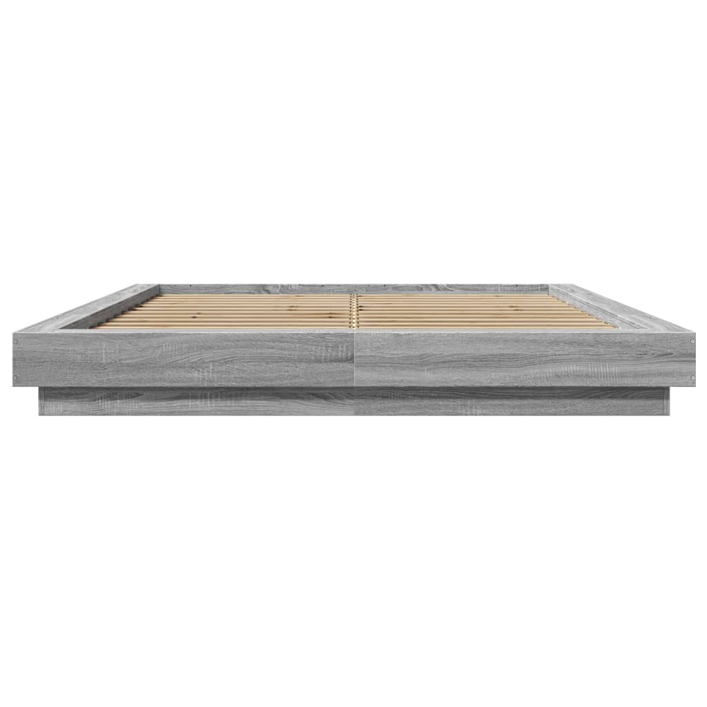 Giroletto Luci Led Grigio Sonoma 160x200 Cm Legno Multistrato - Image 5