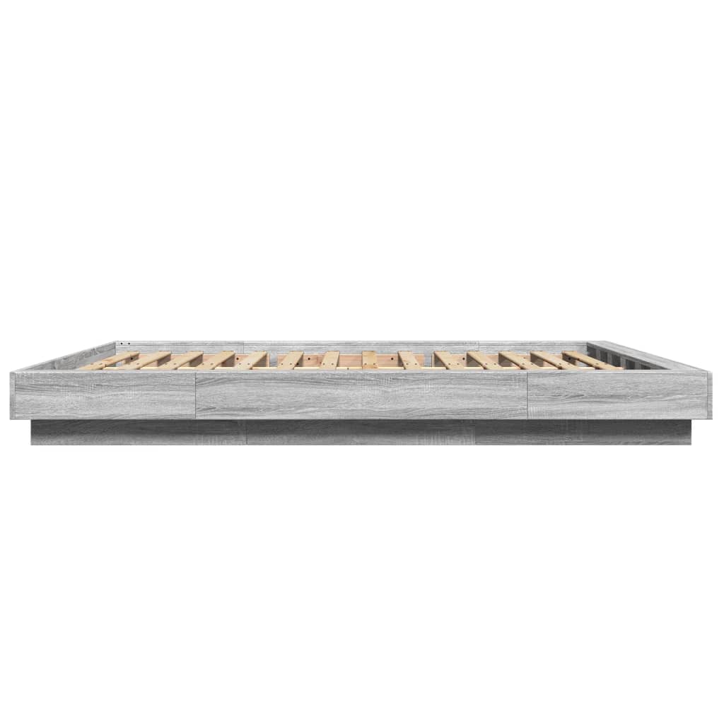 Giroletto Luci Led Grigio Sonoma 160x200 Cm Legno Multistrato - Image 6