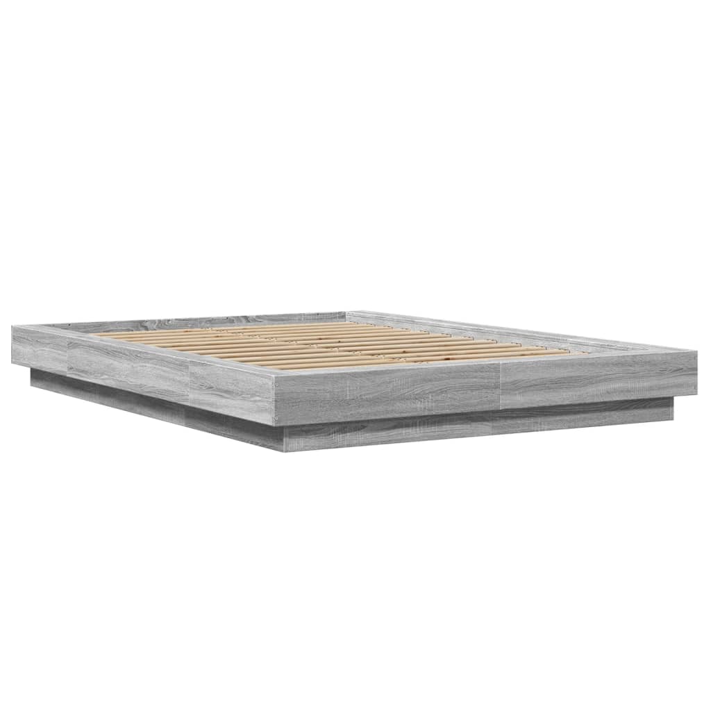 Giroletto Luci Led Grigio Sonoma 140x200 Cm Legno Multistrato - Image 3