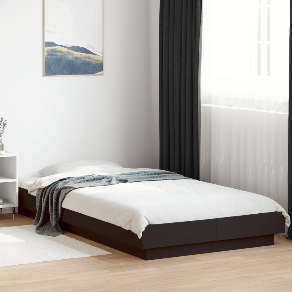 Giroletto Con Luci Led Nero 100x200 Cm In Legno Massello