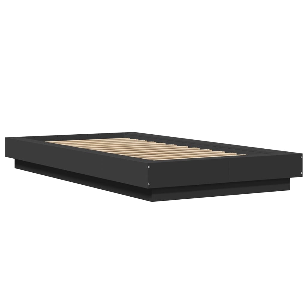 Giroletto Con Luci Led Nero 100x200 Cm In Legno Massello - Image 3