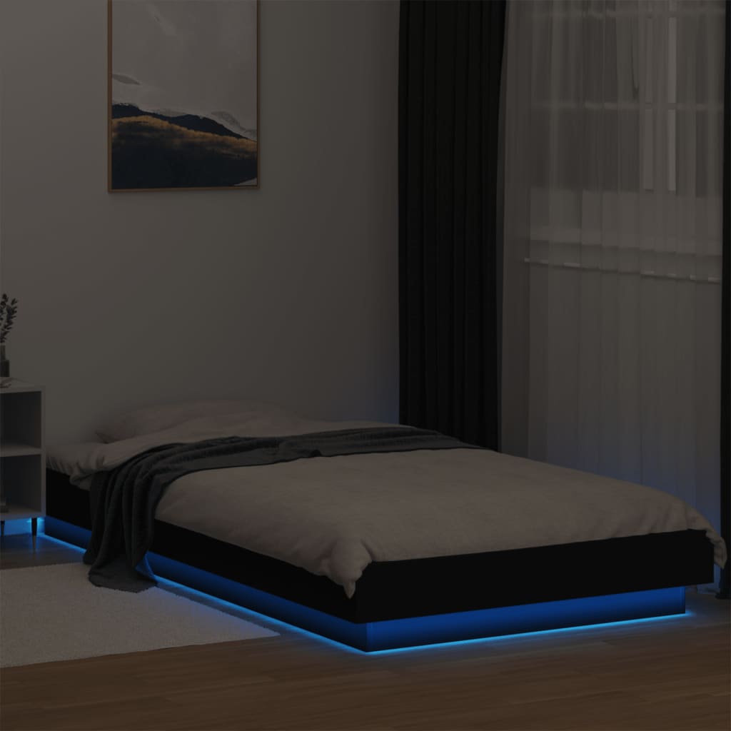 Giroletto Con Luci Led Nero 100x200 Cm In Legno Massello - Image 4