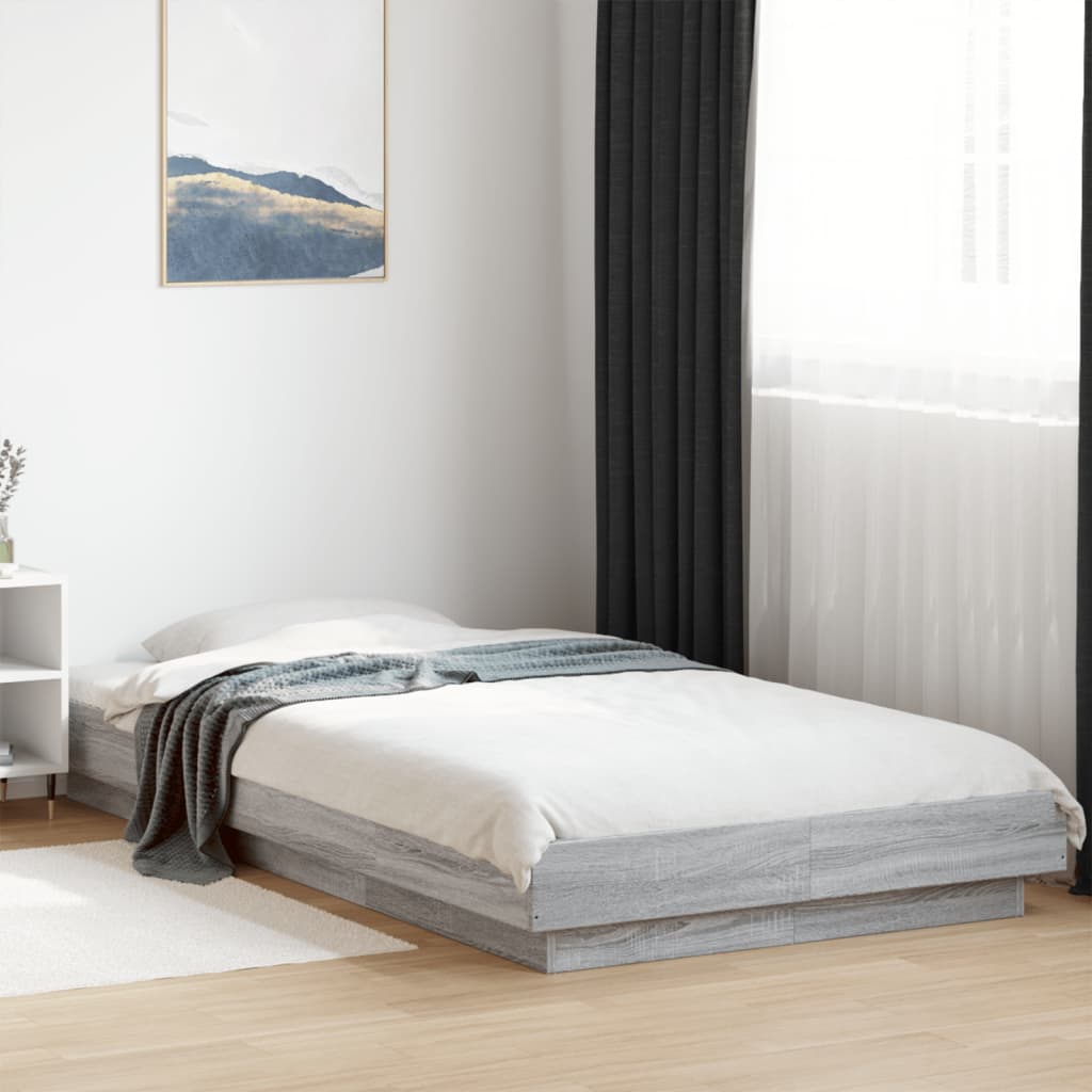 Giroletto Con Luci Led Grigio Sonoma 90x200cm Legno Multistrato