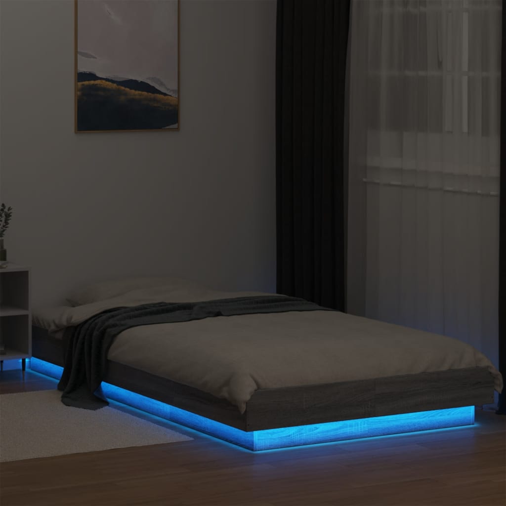 Giroletto Con Luci Led Grigio Sonoma 90x200cm Legno Multistrato - Image 4
