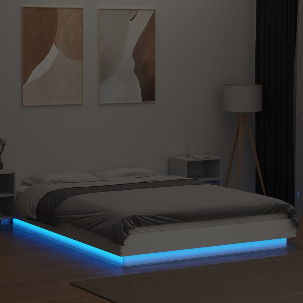 Giroletto Con Luci Led Bianco 140x190 Cm In Legno Multistrato - Image 4