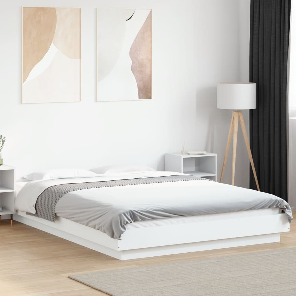 Giroletto Con Luci Led Bianco 135x190 Cm In Legno Multistrato