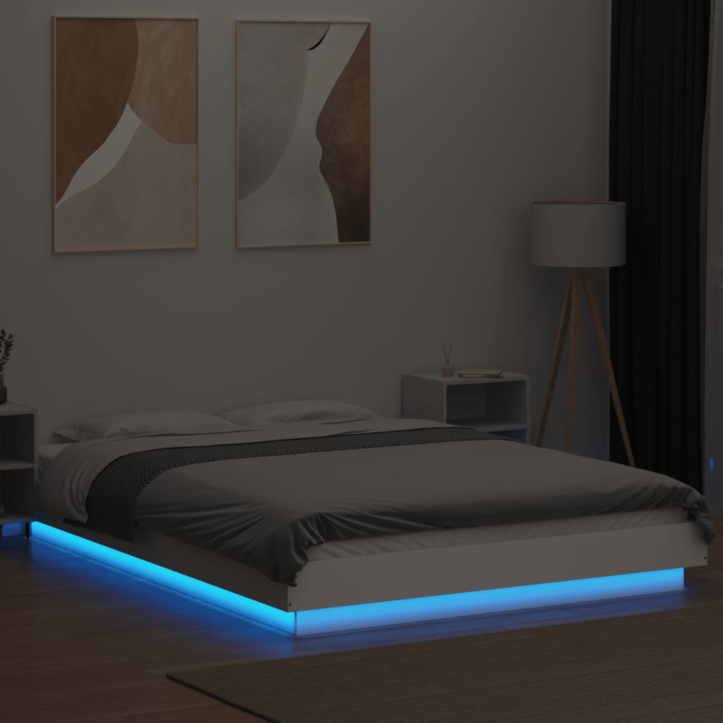 Giroletto Con Luci Led Bianco 120x190 Cm In Legno Multistrato - Image 4